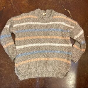 Ladies Entro Eyelash Striped Sweater